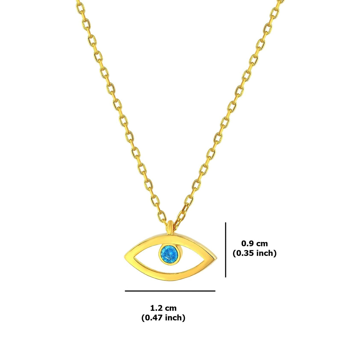 MYSTIC JEWELS By Dalia - Collar de la Suerte Ojo Turco Plata de Ley 925 Minimalista, forma del ojo, con Circonita de azul claro y bolsita delicada para regalar