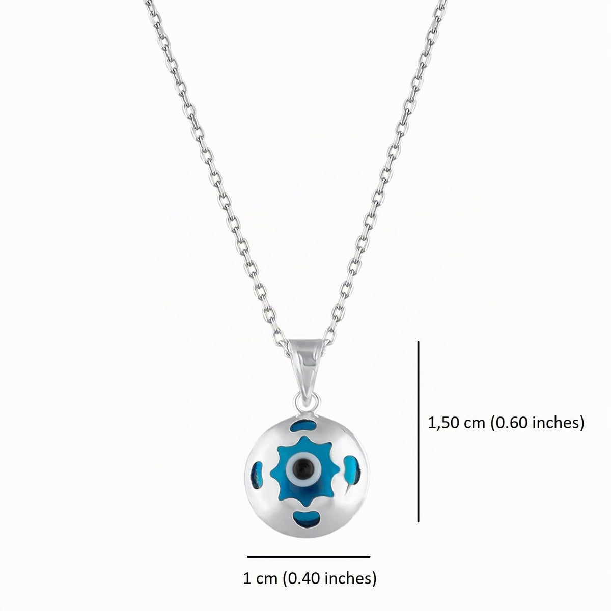 MYSTIC JEWELS By Dalia - Collar Plata de Ley 925 y Mal de Ojo en Cristal, Minimalista, en diferentes Formas (Mano, Estrella, Redondo) (4 Esquinas)