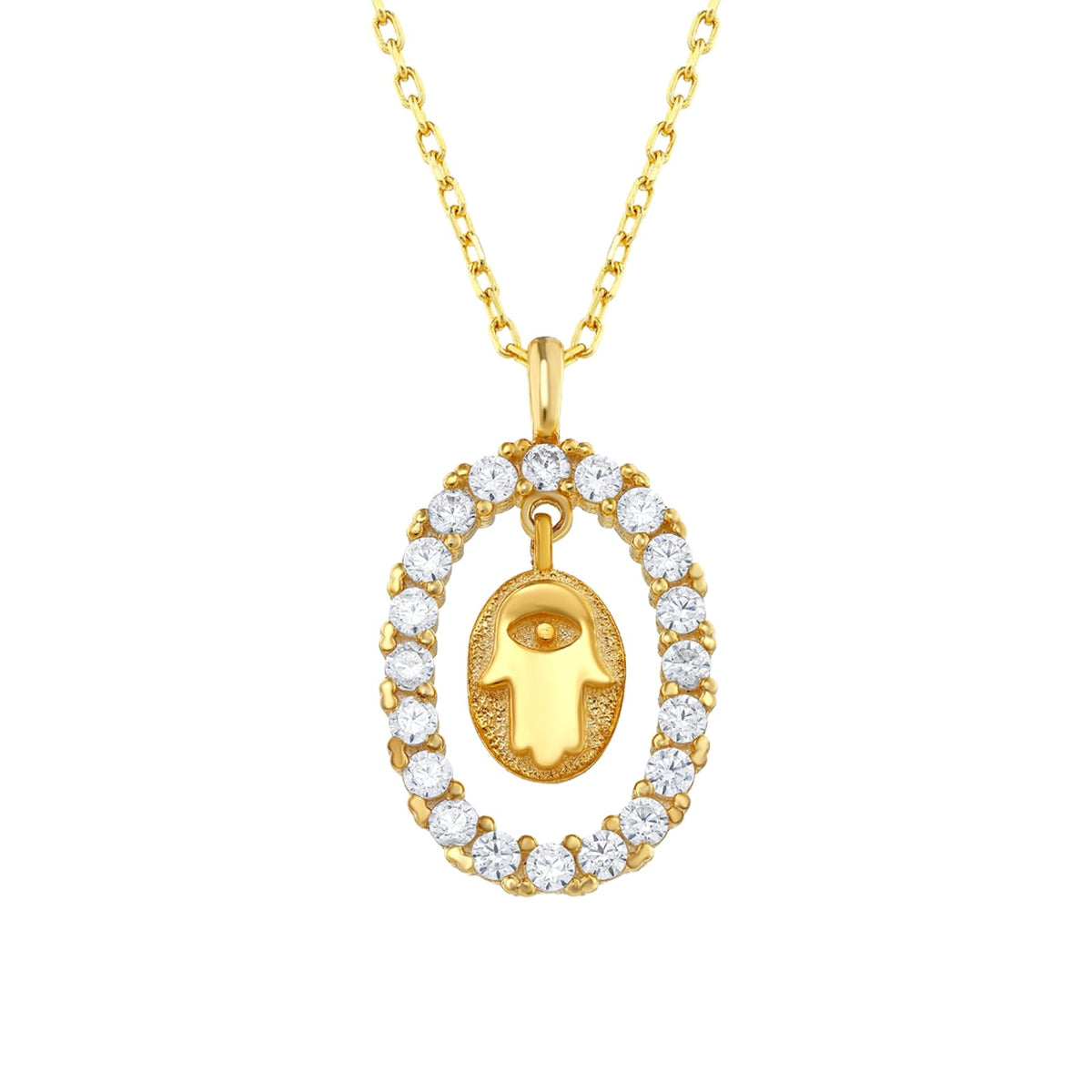 MYSTIC JEWELS - Colgante Mano de Fátima y Mal de Ojo con piedras, Joyeria Plata de Ley 925, minimalista, para Mujeres y Niñas con Caja para regalar