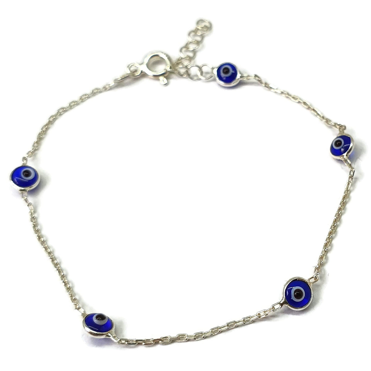 MYSTIC JEWELS by Dalia - 19cm Pulsera de Plata Mal de Ojo - para Regalar (Azul Marino)