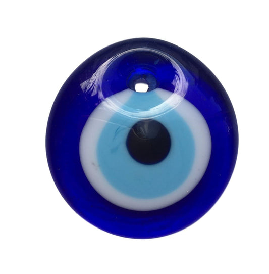 3 ojos turco para colgar- cristal contra el mal de ojo azul y blanco y para la buena suerte, 4 cm de diametro con agujero