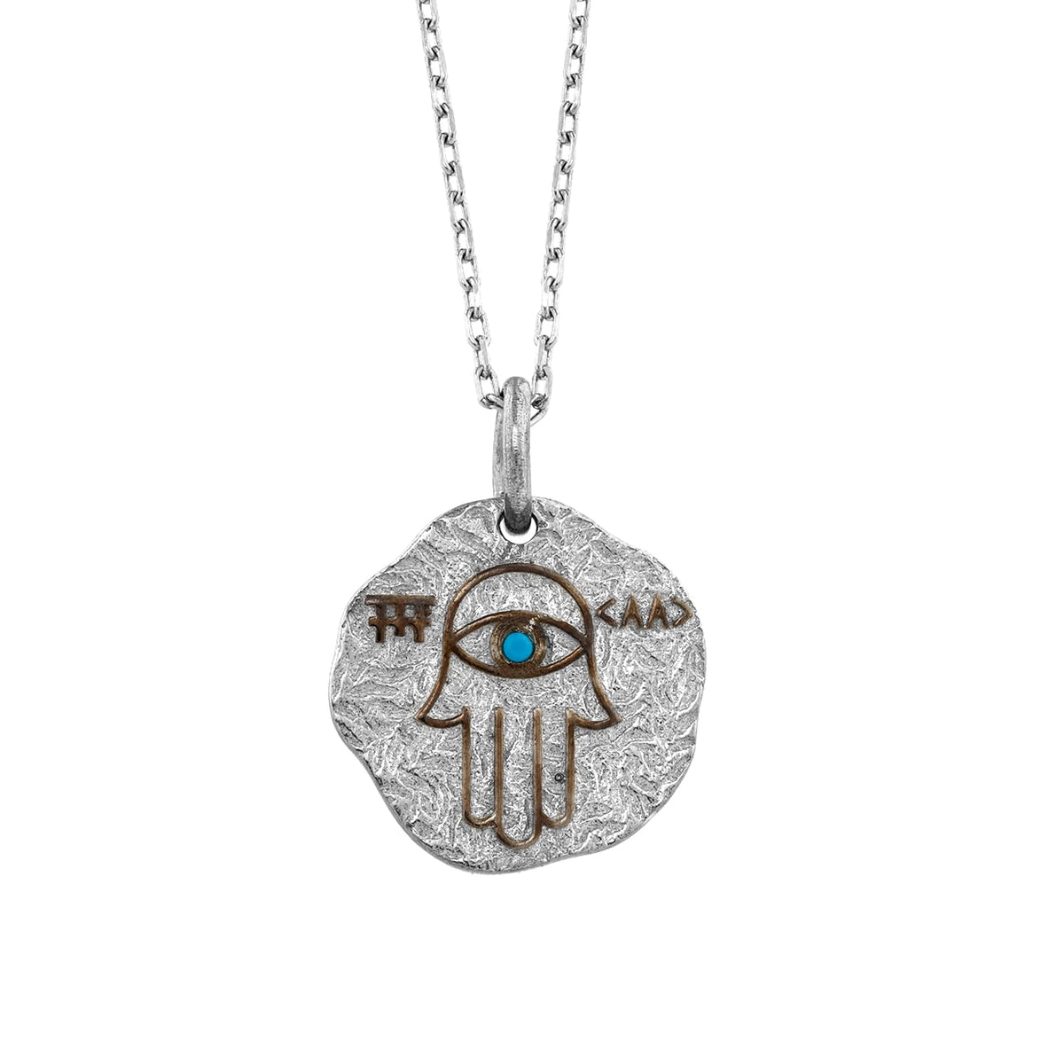MYSTIC JEWELS - Colgante Mano de Fátima y Mal de Ojo con piedras, Joyeria Plata de Ley 925, minimalista, para Mujeres y Niñas con Caja para regalar (B)