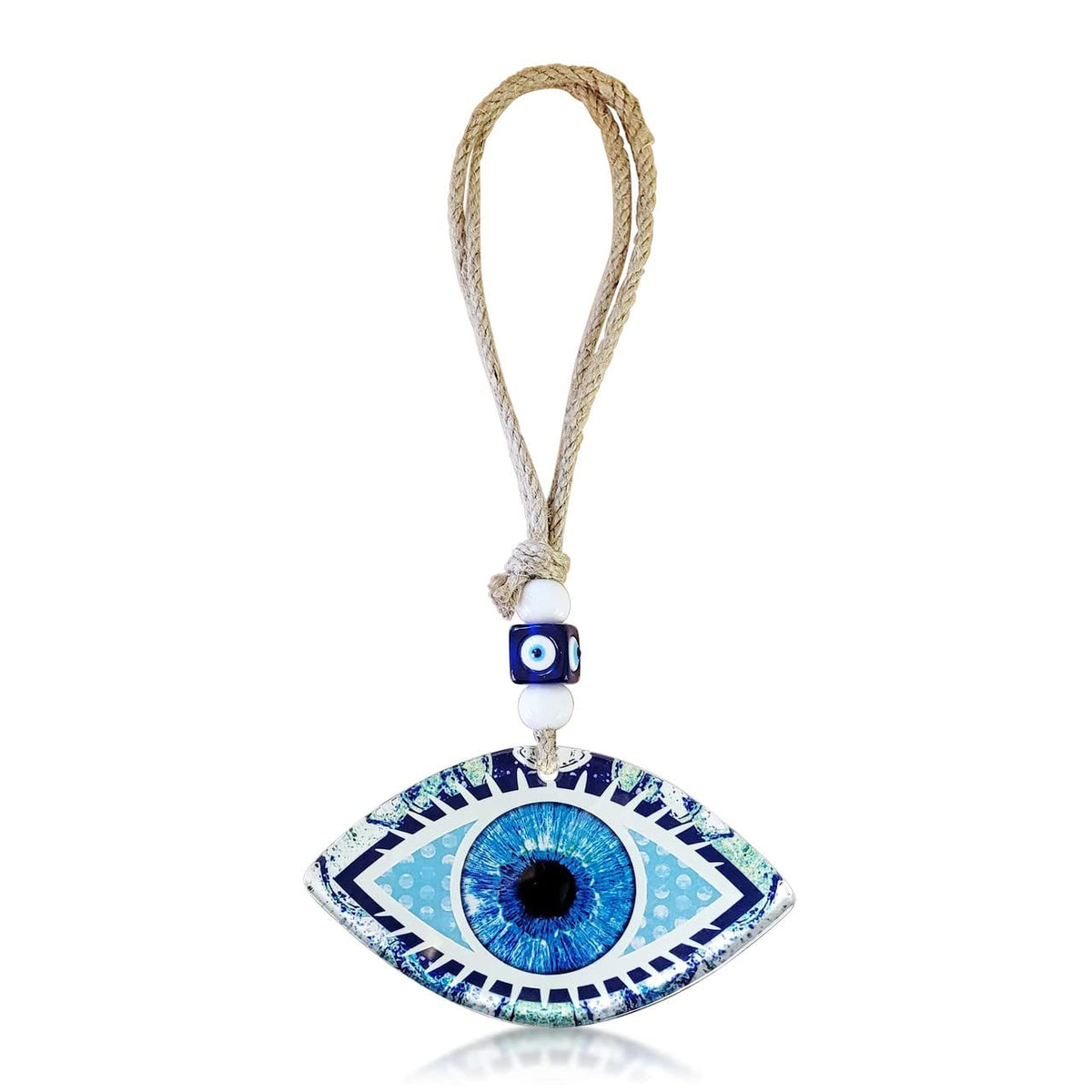 MYSTIC JEWELS - Adorno Decoración de Pared de Cristal Evil Eye (Ojo Turco) para el hogar, Amuleto de la Suerte, Regalo, Cumpleaños (Modelo 3)