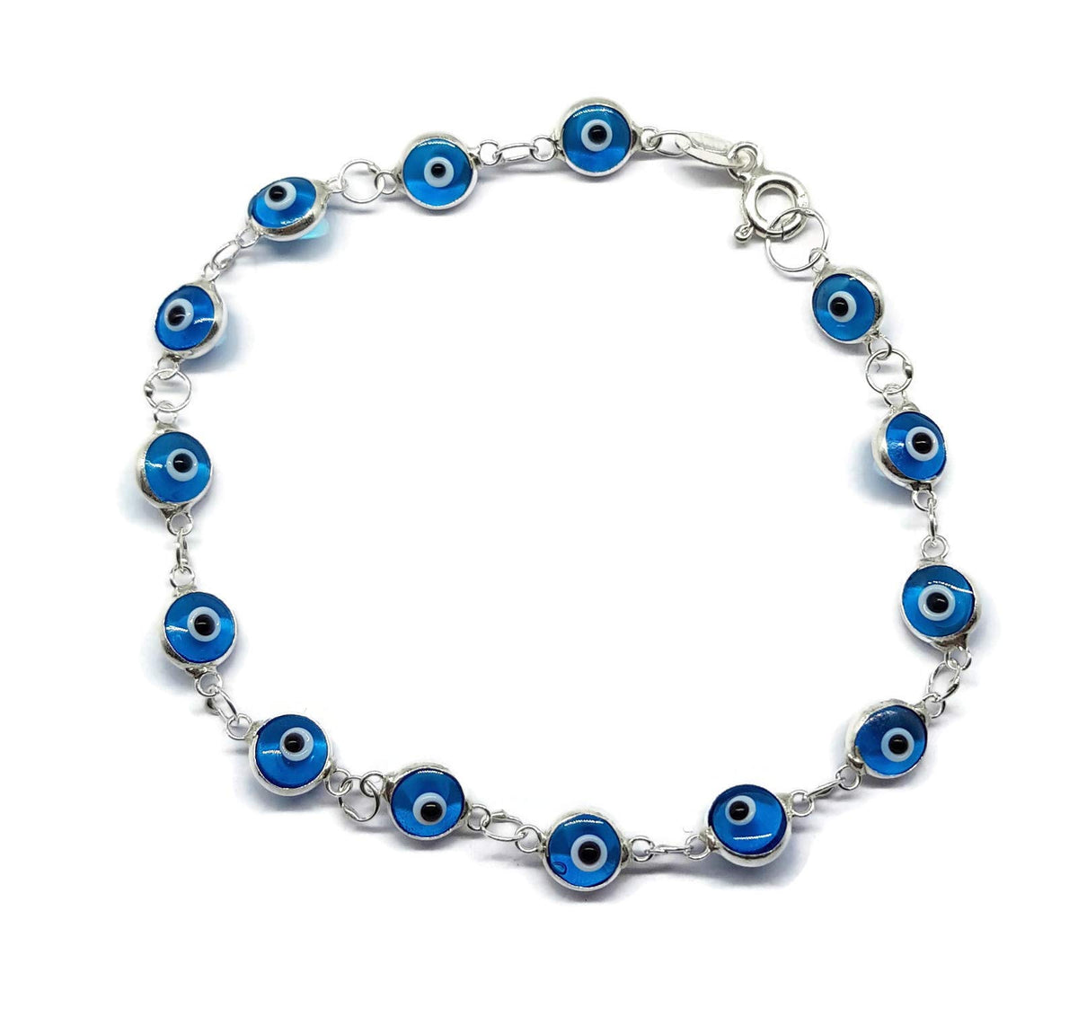 MYSTIC JEWELS by Dalia - Pulsera de Plata Mal de Ojo - 19cm (Multicolor)