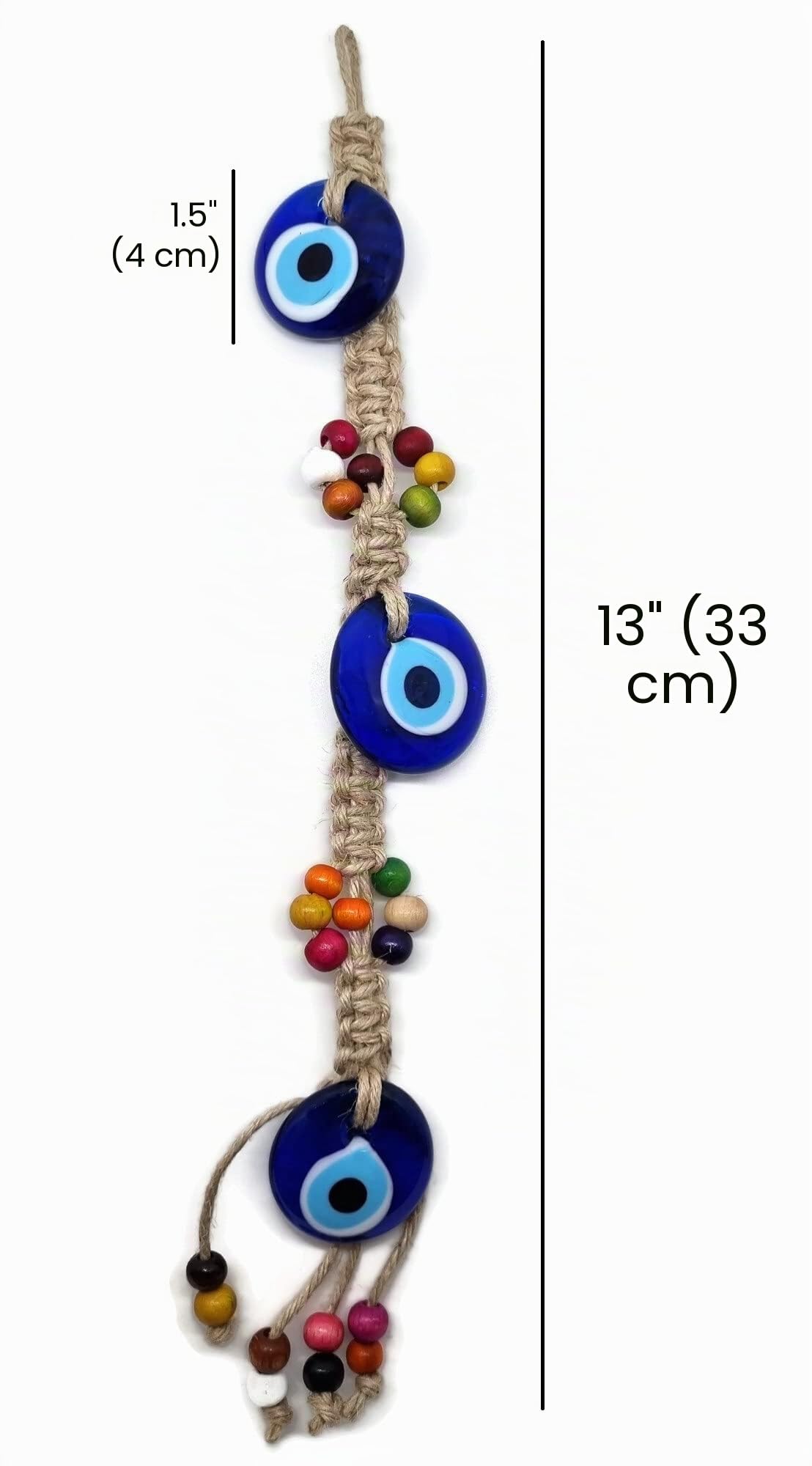 MYSTIC JEWELS -Adorno de Tres Ojo Turcos en Cristal con Jude para Colgar
