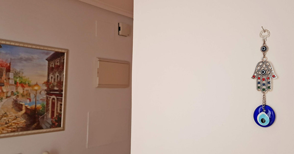 Mystic Jewels - Colgante Ojo Turco con Mano de Fatima para Pared