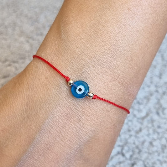 Pulsera Clásico Ojo de la Buene Suerte con Hilo Rojo para Regalar (Rojo)