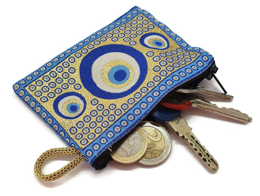 Mystic Jewels - Monedero Pequeño para Tarjetas, Llaves, metalicos - diseño de Alfombra - Turco Traditional (8x11cm)