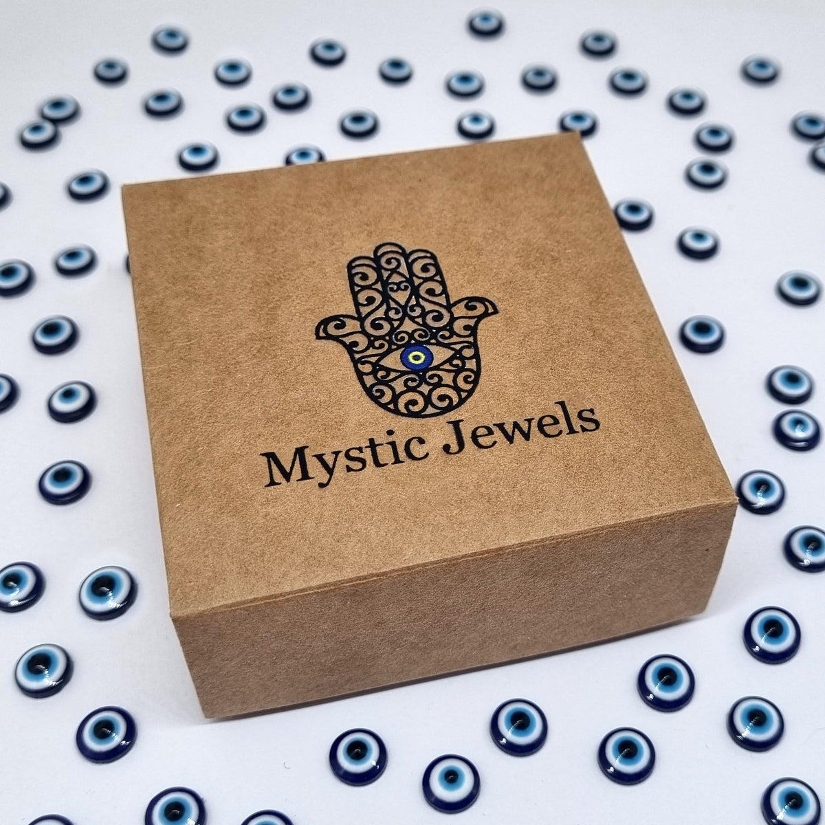 MYSTIC JEWELS By Dalia - Pendientes Plata de ley 925 Redondos, mal de ojo con circonia cúbica y esmaltada
