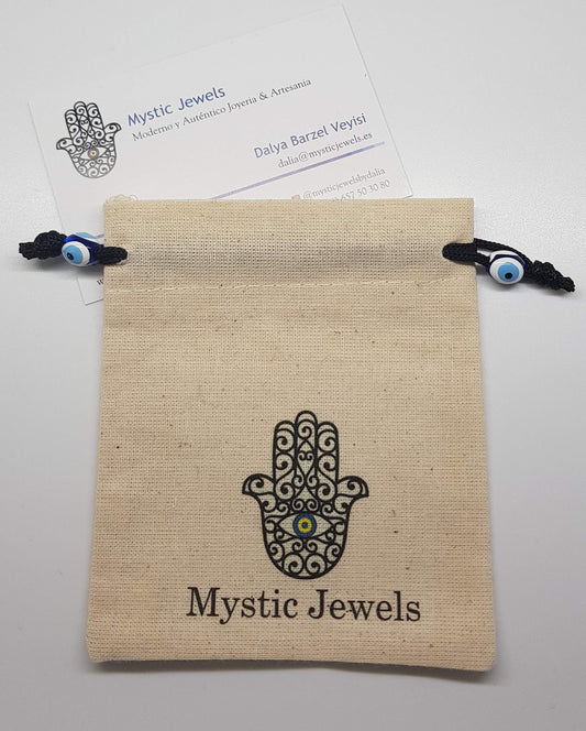 MYSTIC JEWELS by Dalia - Pendientes Largos Redondos con Piedra Natural Mujer Fiestas Boda (Negro)