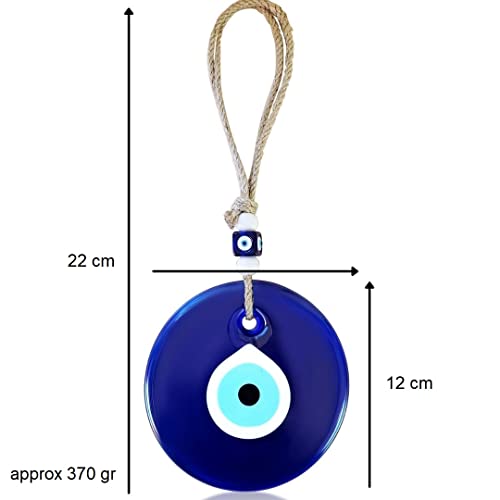 MYSTIC JEWELS - Large Crystal Turkish Eye with Jude to Gift - Good Luck Amulet - Good Luck Ornament