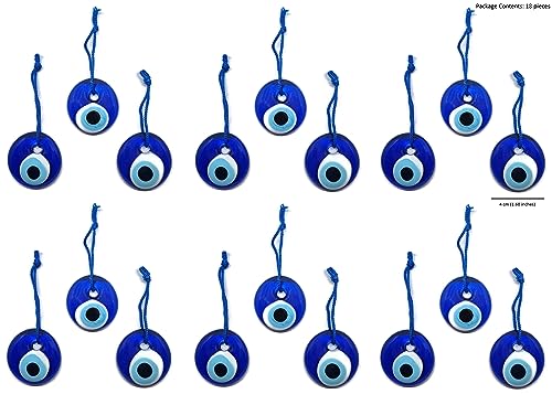 Turkish eye to hang, crystal against blue evil eye, for good luck, 4cm in diameter with hole and thread, nazar boncuk, evil eye (18)