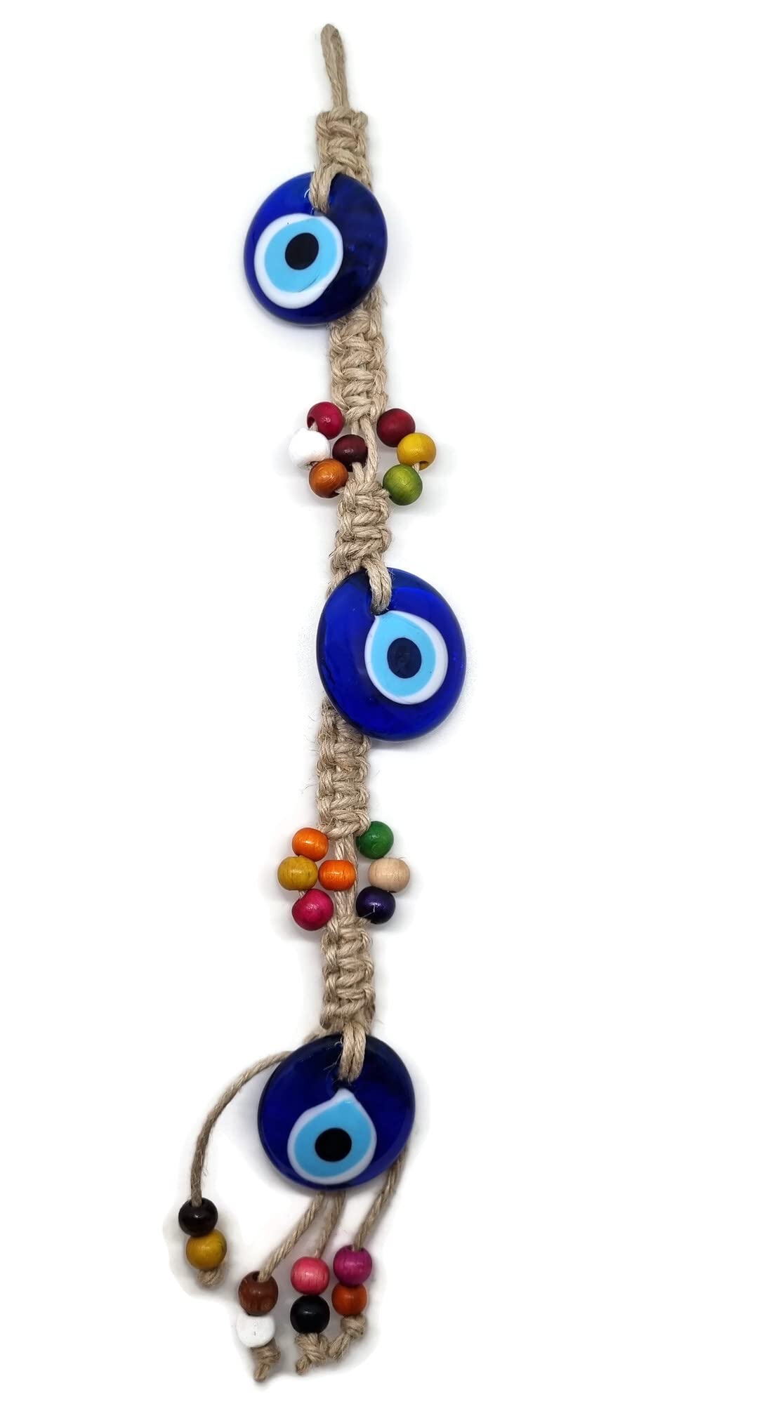 MYSTIC JEWELS -Adorno de Tres Ojo Turcos en Cristal con Jude para Colgar