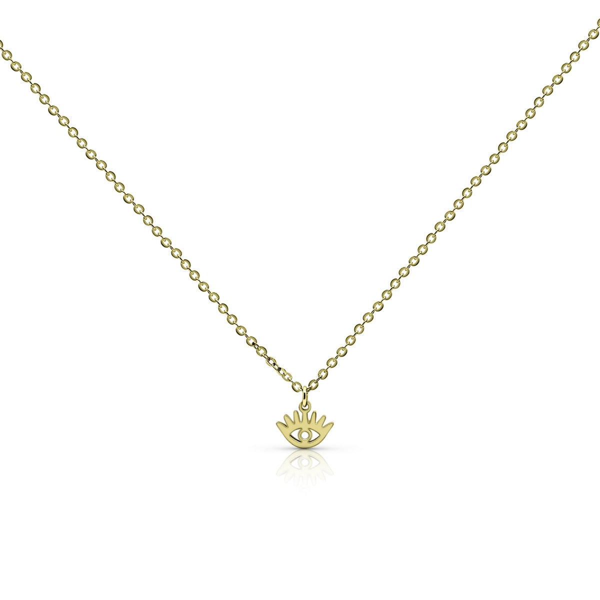 MYSTIC JEWELS - Collar Mujer Acero Inoxidable Dorado, Colgante Minimalista, Cadena Ajustable 40+5 cm, Joyería Fina para Uso Diario, Caja de Regalo (Pestaña)