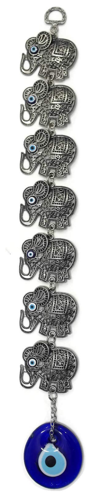 MYSTIC JEWELS - Siete Elefantes con Ojo Turco para la Buena Suerte
