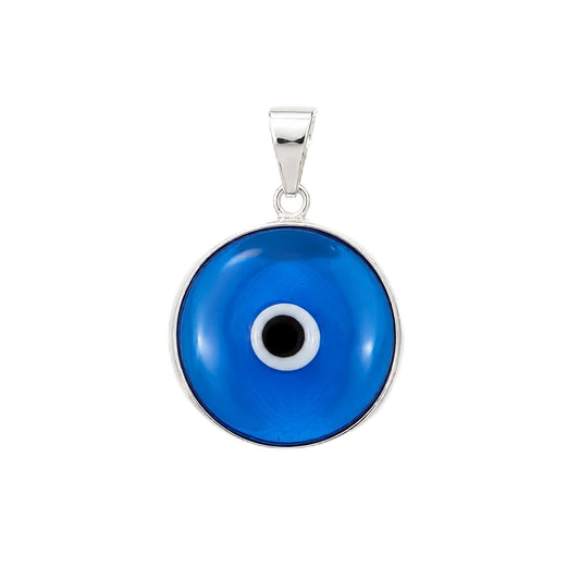 MYSTIC JEWELS by Dalia - Colgante mal de ojo de cristal para la buena suerte - plata de ley 925 - Diametro de Dije 15 mm