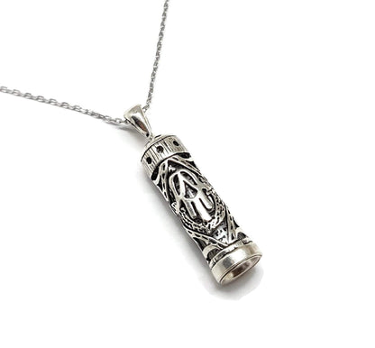 Mystic Jewels by Dalia - 925 ley de plata diseñado para suerte mezuzá de Mano de Fatima (Jamsa) con cadena de plata