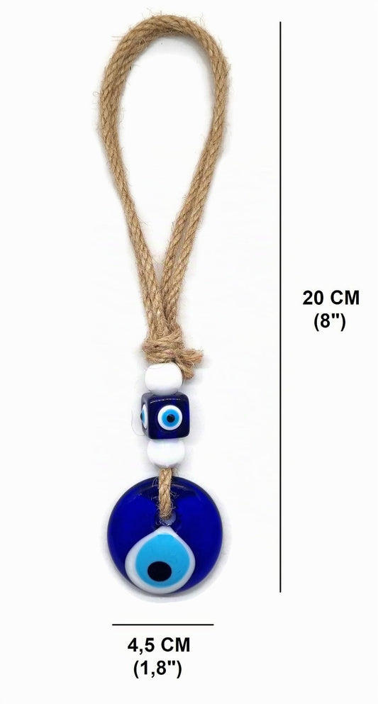 MYSTIC JEWELS - Ojo Turco con Jude para Casas, Coches - Amuleto Buene Suerte - Good Luck Ornament (Azul)
