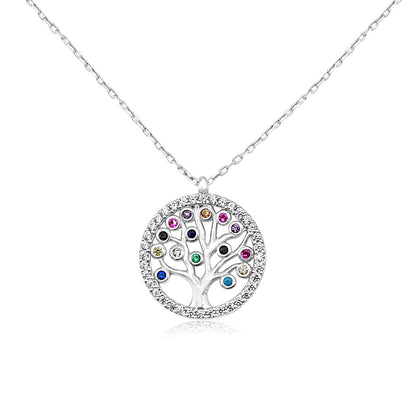 Mystic Jewels By Dalia - Collar Árbol de la Vida - Plata de Ley 925 con zirconitas