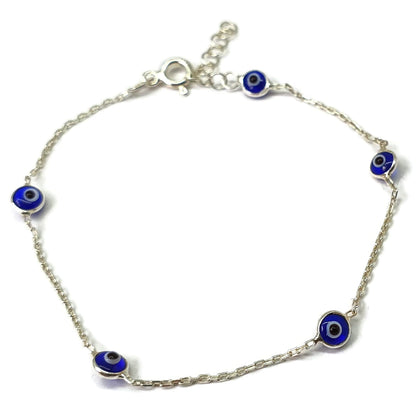 MYSTIC JEWELS by Dalia - 19cm Pulsera de Plata Mal de Ojo - para Regalar (Azul Marino)