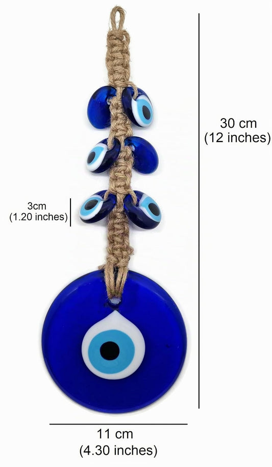 MYSTIC JEWELS - Amuleto de Ojo Turco Macrome tejido con Jute, proteccion de casa