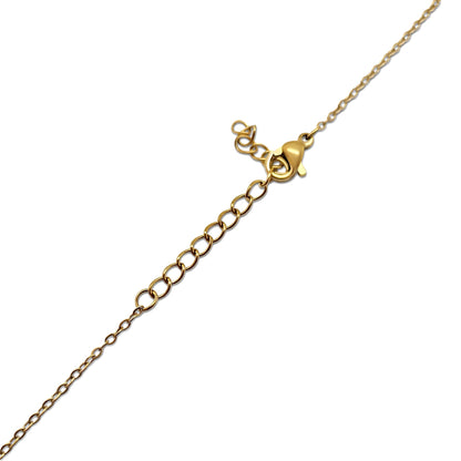 MYSTIC JEWELS - Collar Mujer Acero Inoxidable Dorado, Colgante Minimalista, Cadena Ajustable 40+5 cm, Joyería Fina para Uso Diario, Caja de Regalo