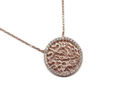 MYSTIC JEWELS by Dalia - Shema Israel Collar con circonitas Alrededor - Hecho a Mano