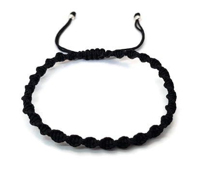 MYSTIC JEWELS - Pulsera Macrame giratorio - Kabbalah de Hilo de Colores, amuleto, protección mal de ojo, buena suerte, good luck (Negro)