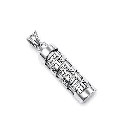 MYSTIC JEWELS - Colgante de Mezuzá en Plata de Ley 925 – Inscripción del Shemá Israel en Hebreo (Incluye Bolsa de Regalo (Shema)