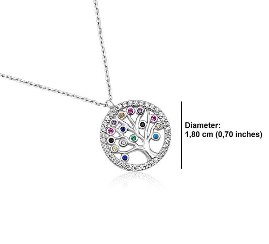 Mystic Jewels By Dalia - Collar Árbol de la Vida - Plata de Ley 925 con zirconitas
