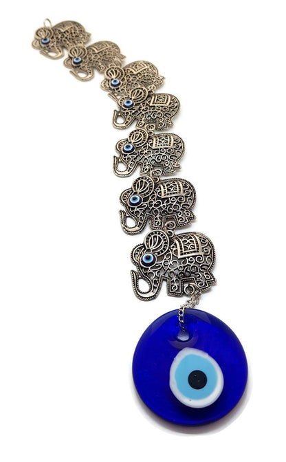MYSTIC JEWELS - Siete Elefantes con Ojo Turco para la Buena Suerte