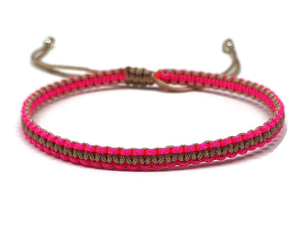 MYSTIC JEWELS - Pulsera Macrame - Kabbalah de Hilo con 2 colores, Amuleto, protección Mal de Ojo, Buena Suerte, Good Luck