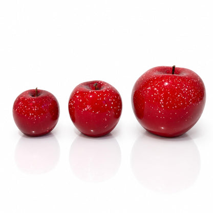 MYSTIC JEWELS - Manzana Decorativa Roja para Mesa, Figura Moderna para Decoración del Hogar, Ornamento de Poliéster