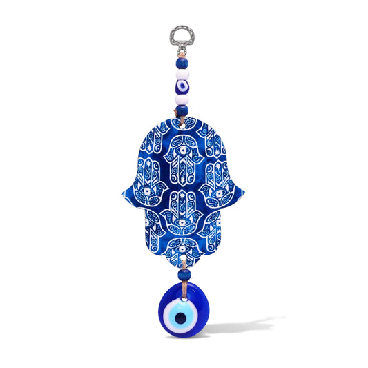 MYSTIC JEWELS - Hamsa de la Mano de Fatima en Madera con Ojo turco para Buene Suerte y Energia en Casa (Color 1)