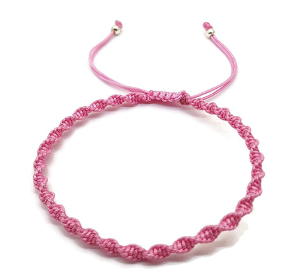 MYSTIC JEWELS - Pulsera Macrame giratorio - Kabbalah de Hilo de Colores, amuleto, protección mal de ojo, buena suerte, good luck (Rosa)