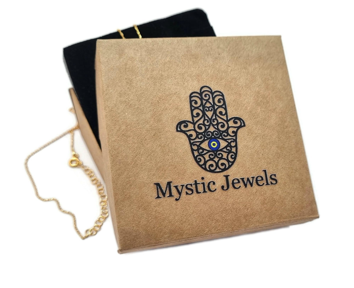 MYSTIC JEWELS - Collar de Mal de Ojo Turco de Plata Esterlina 925 con Circonias Cúbicas - Estilos Rhodium y Chapado en Oro, mujeres, niñas, regalo