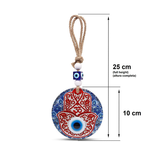 MYSTIC JEWELS - Hamsa de la Mano de Fatima en Cristal con Ojo Turco para Buene Suerte en Casa