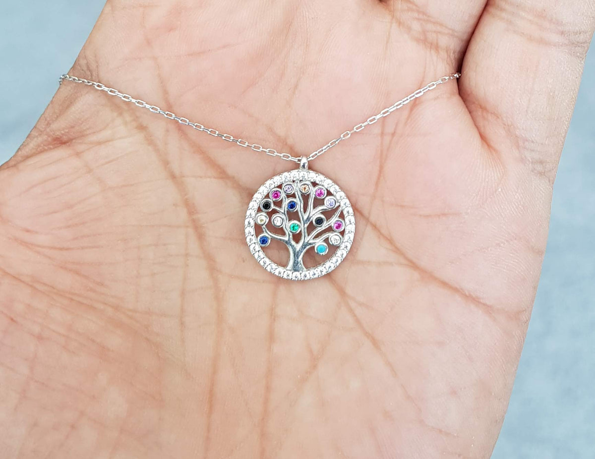 Mystic Jewels By Dalia - Collar Árbol de la Vida - Plata de Ley 925 con zirconitas