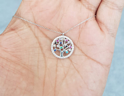 Mystic Jewels By Dalia - Collar Árbol de la Vida - Plata de Ley 925 con zirconitas