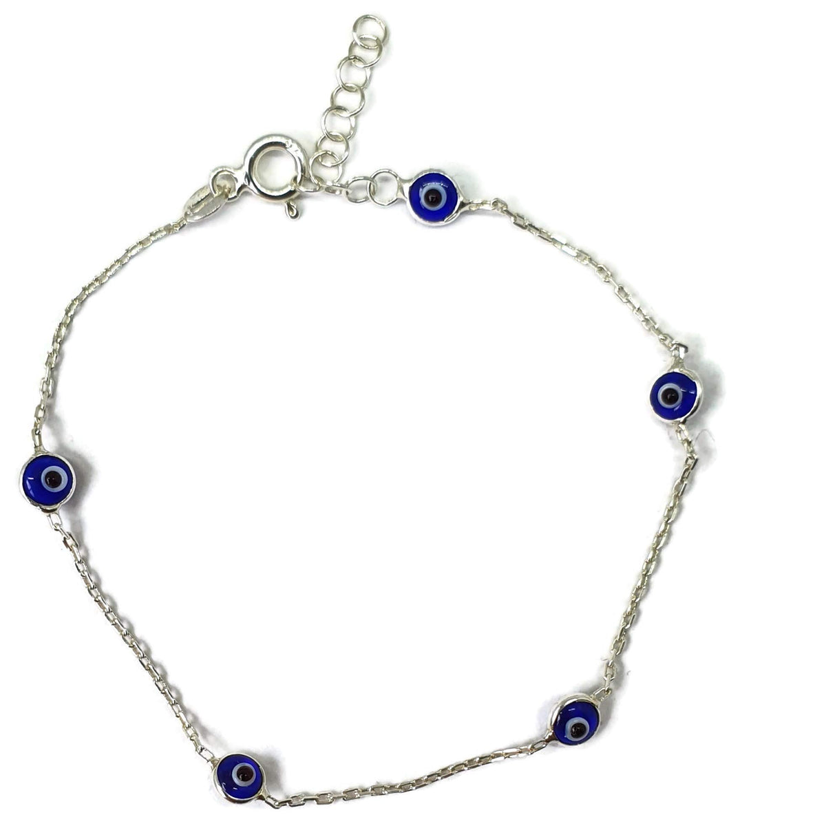 MYSTIC JEWELS by Dalia - 19cm Pulsera de Plata Mal de Ojo - para Regalar (Azul Marino)