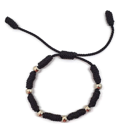 MYSTIC JEWELS by Dalia - Pulsera Kabbalah - cordón con Nudos de Hilo Rojo con Bolas - Unisex - Ajustable - protección de Mal de Ojo, Buena Suerte, Good Luck