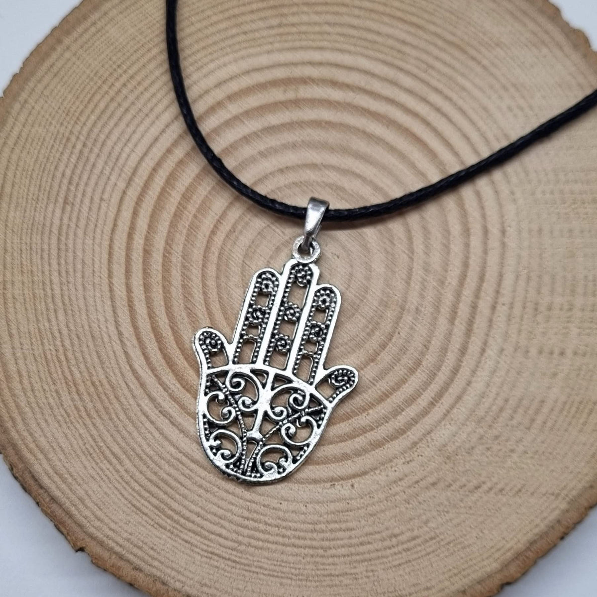 MYSTIC JEWELS - Colgante Mano de Fatima (Hamsa) para buena suerte y mal de ojo, mujeres y hombres, regalar