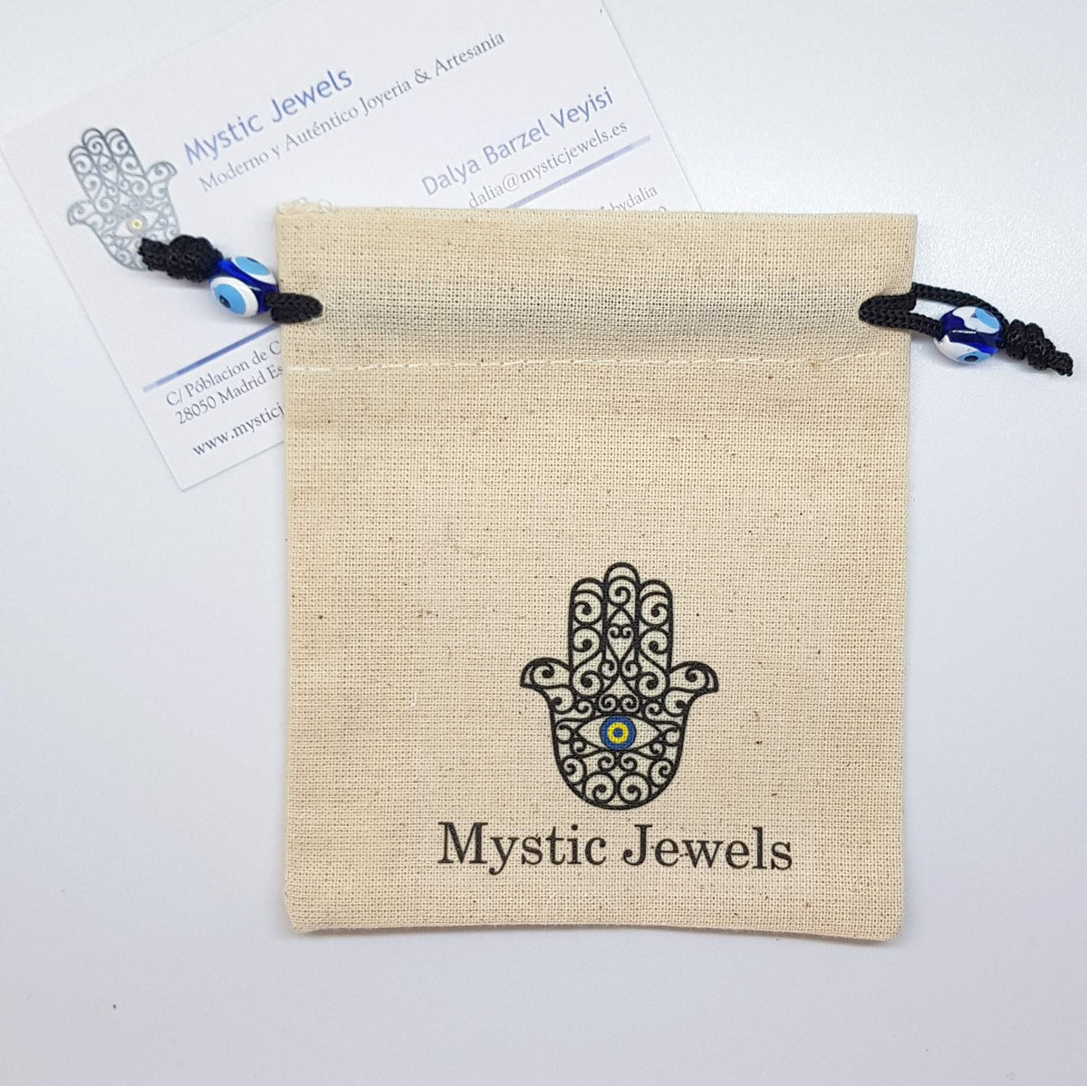 Mystic Jewels - Pulsera Kabbalah de la Suerte Cordon de Hilo - Unisex - Ajustable - protección de Mal de Ojo, Buena Suerte, Good Luck