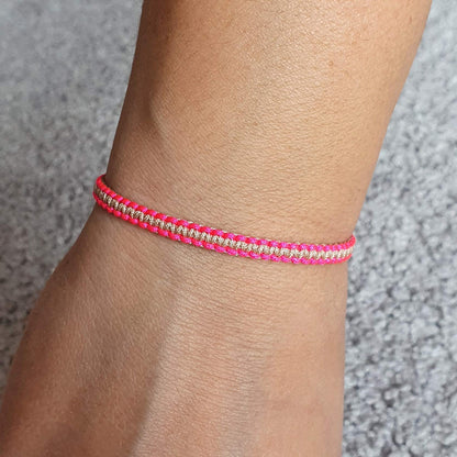 MYSTIC JEWELS - Pulsera Macrame - Kabbalah de Hilo con 2 colores, Amuleto, protección Mal de Ojo, Buena Suerte, Good Luck