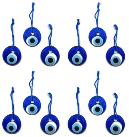 Ojo Turco para colgar, cristal contra mal de ojo azul, para la buena suerte, 4cm de diametro con aguero y hilo, nazar boncuk, evil eye (12)