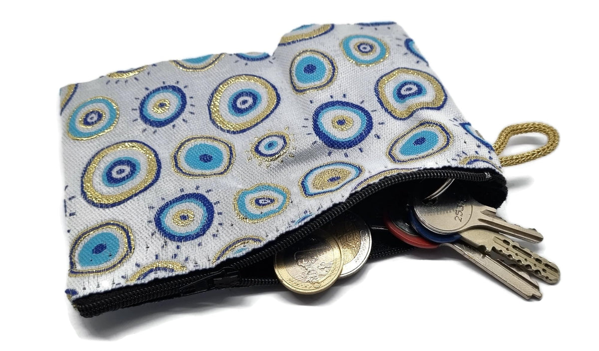 MYSTIC JEWELS - Monedero para Tarjetas, Llaves - diseño de Ojo para buene Suerte - Traditional (15x10cm)
