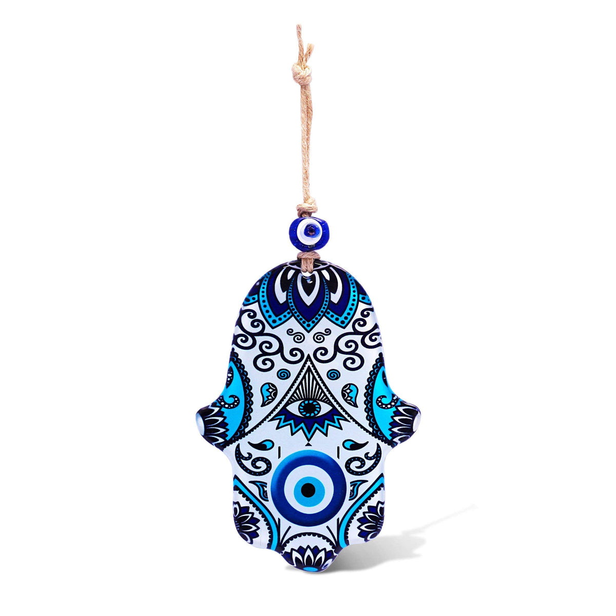 MYSTIC JEWELS - Adorno de Pared en Forma de Hamsa (Mano de Fátima) de Cristal para Llevar Salud y éxito a casa