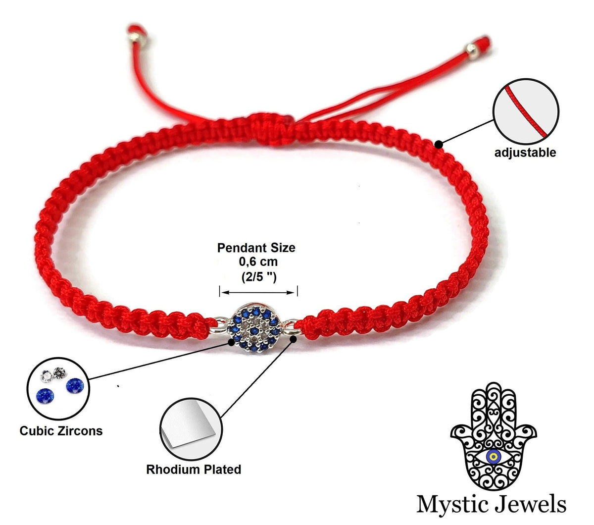MYSTIC JEWELS by Dalia - Pulsera Clásico Ojo turco de la Buene Suerte para Hombres y Mujeres