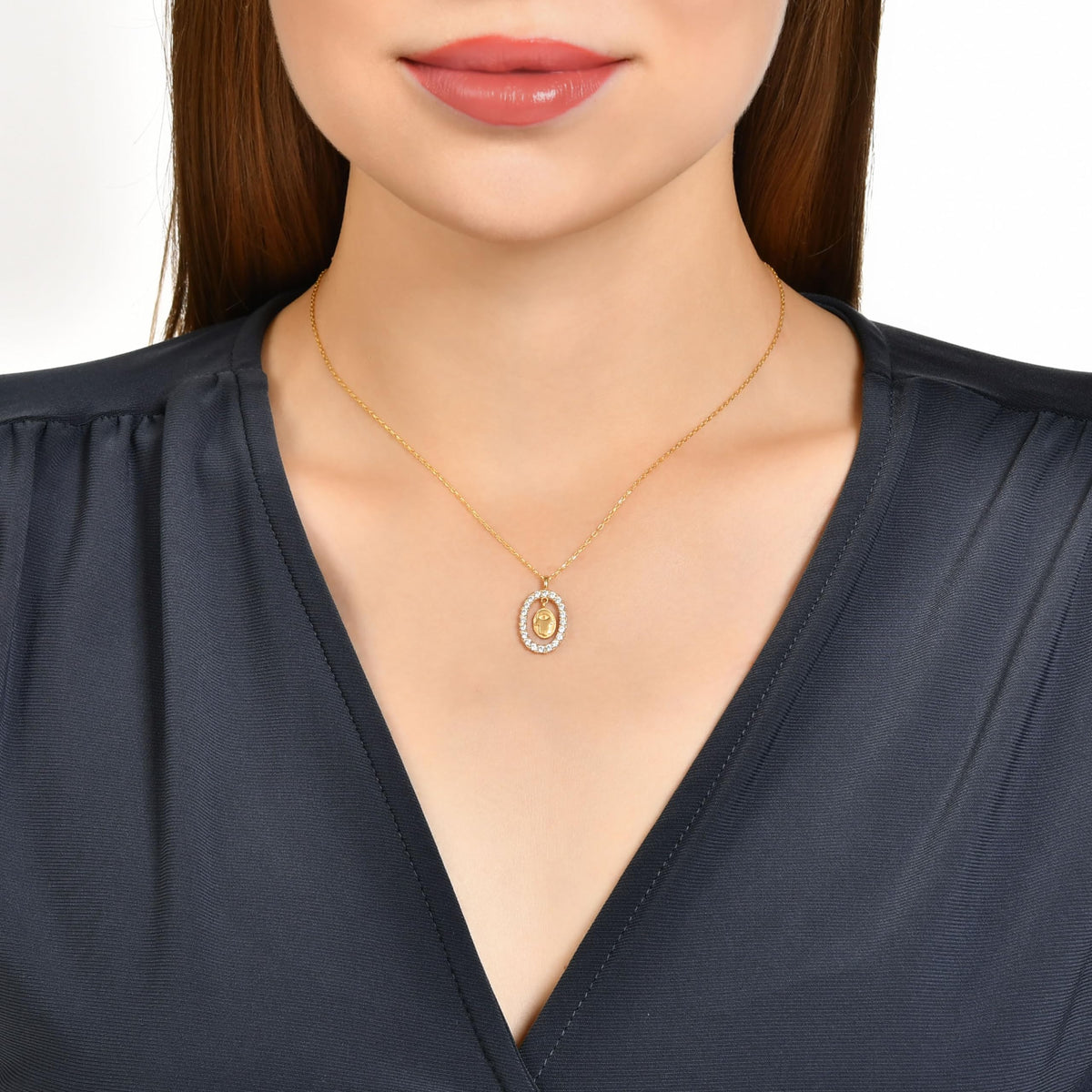 MYSTIC JEWELS - Colgante Mano de Fátima y Mal de Ojo con piedras, Joyeria Plata de Ley 925, minimalista, para Mujeres y Niñas con Caja para regalar