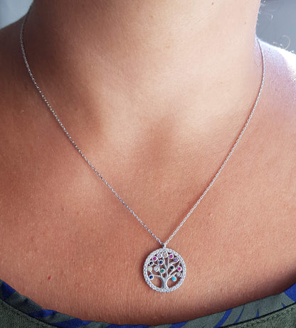 Mystic Jewels By Dalia - Collar Árbol de la Vida - Plata de Ley 925 con zirconitas
